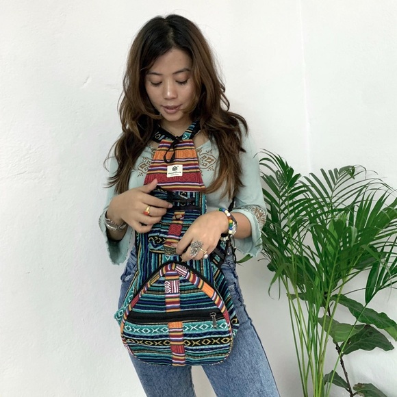 Foldable Heart-Shaped Colorful Cotton Day Backpack - Picture 6 of 12